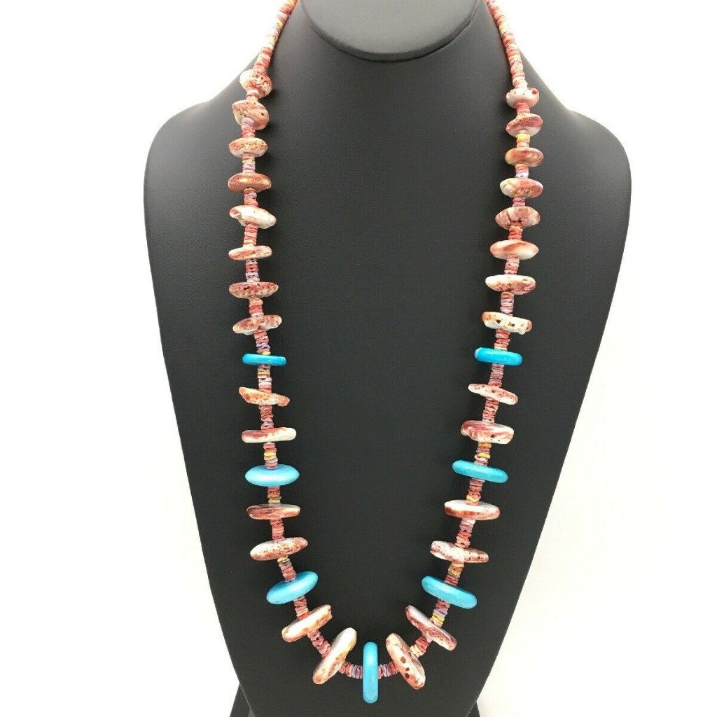 Spiny Oyster Turquoise Sterling Silver Necklace